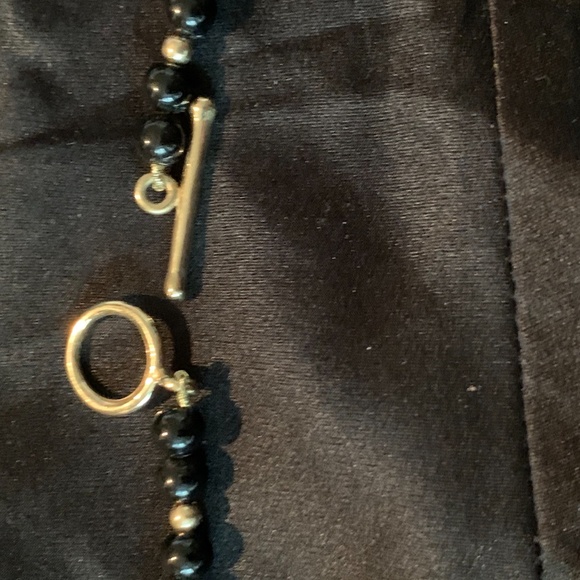 Mignon Faget onyx and gold fleur-de-lis necklace - Picture 4 of 9